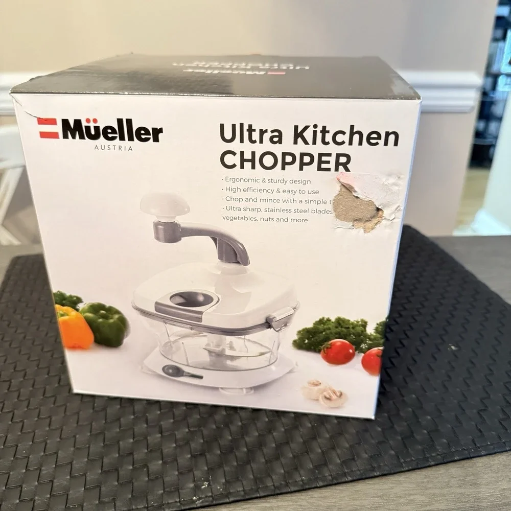 Mueller Ultra Heavy Duty Vegetable Kitchen Chopper Open Box Unused Hand Operated
